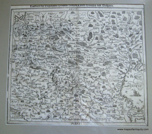 Black-and-White-Antique-Map-Eastern-Europe:-Poland-Hungary-the-Balkans-Belorus-Ukraine-and-part-of-Russia.-******-Europe--c.-1590-Munster-Maps-Of-Antiquity