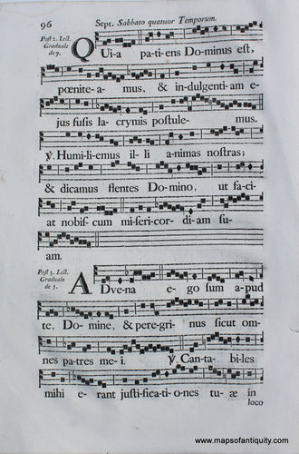Antique-Black-and-White-Sheet-Music-Antique-Sheet-Music--Sept.-Sabbato-Quatuor-Temporum-pgs-95-96-Antique-Prints-Antique-Sheet-Music-c.-mid-1700s-unknown-Maps-Of-Antiquity