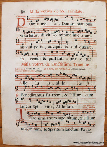 Antique-Sheet-Music-on-Paper-Antique-Sheet-Music-Missa-votiva-de-Sactissima-Trinitate-c.-16th-century-Unknown-Antique-Sheet-Music-1500s-16th-century-Maps-of-Antiquity