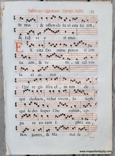Genuine-Antique-Sheet-Music-on-Paper-Antique-Sheet-Music---Sabbato-Quatuor-Temp-Adv-15-c-16th-century-Unknown-Maps-Of-Antiquity