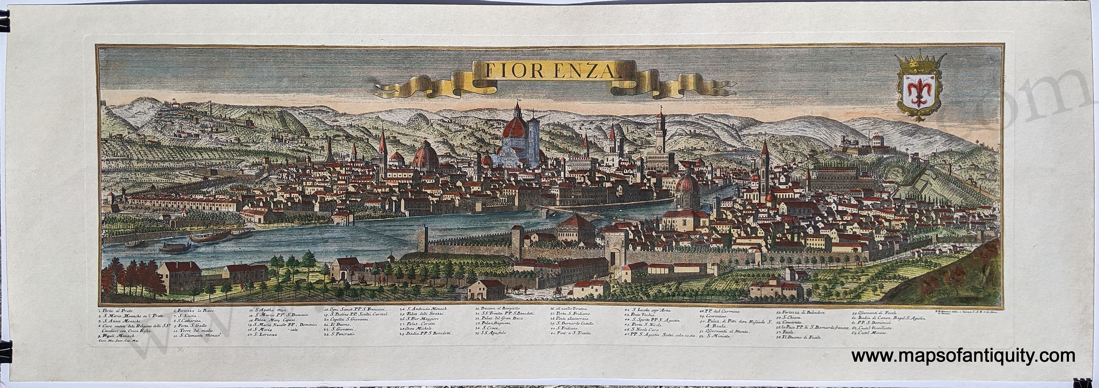 Fiorenza (Florence, Italy) - Reproduction Map (smaller size)