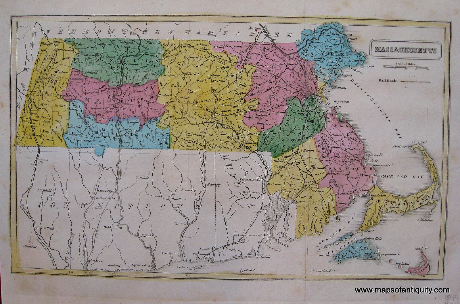 Massachusetts (whole state)- Antique Maps