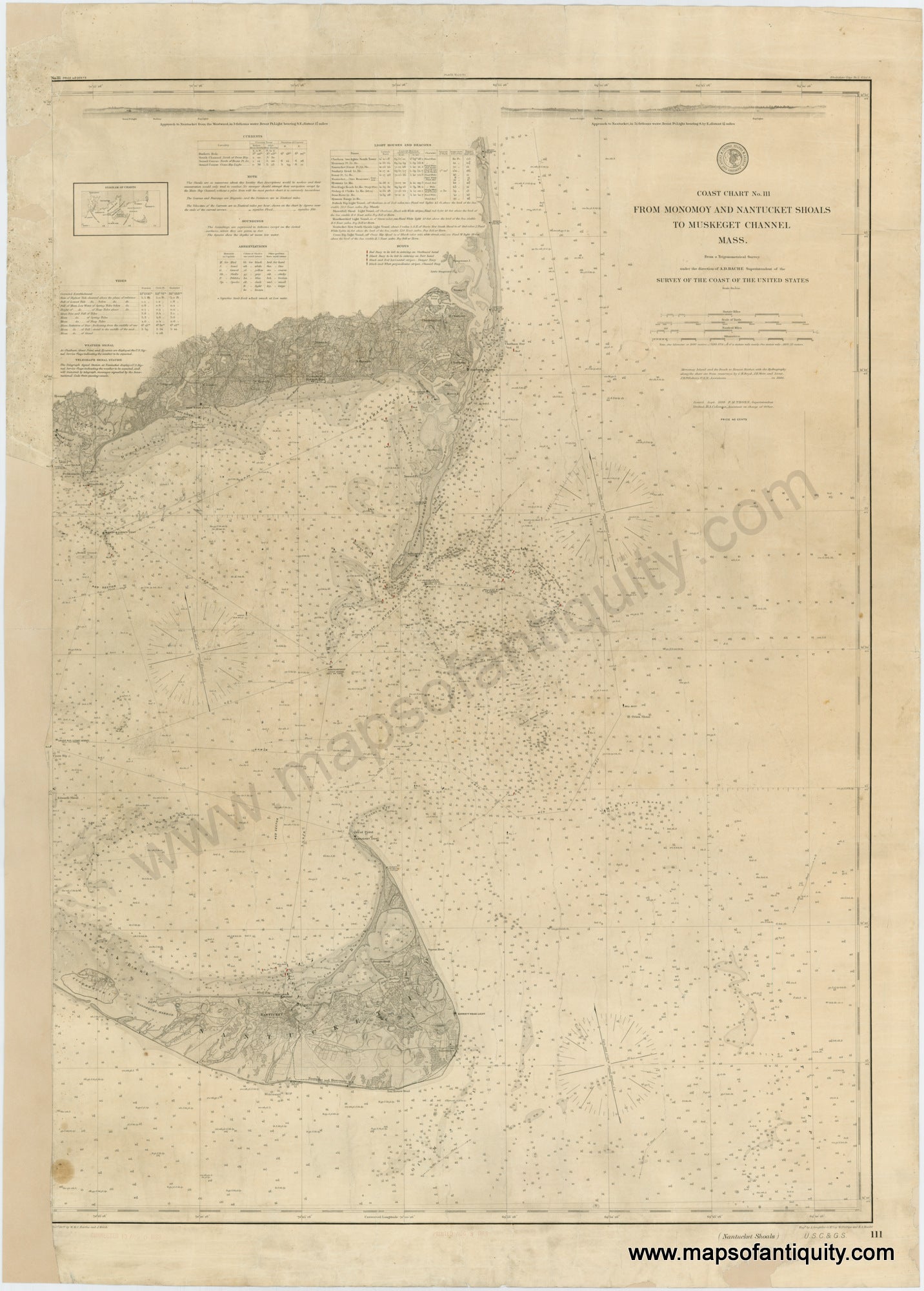 Coast Chart No. 111 From monomoy and Nantucket Shoals to Muskeget Channel Mass. - Reproduction Map