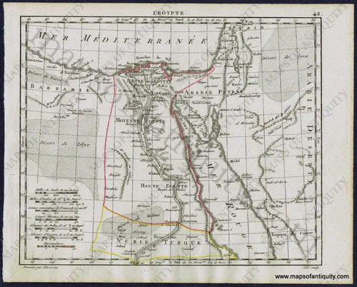 Antique-Map-Egypt-L'Egypte-Herrison-French-1806-1800s-Early-19th-Century-Maps-of-Antiquity