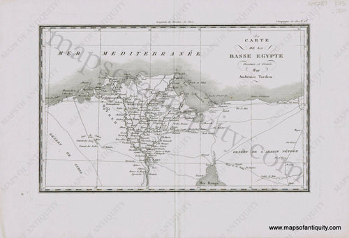 Antique-Map-Carte-de-la-Basse-Egypte-Egypt-North-Northern-Africa-African-Nile-River-Basin-Tardieu-1820s-1800s-Early-19th-Century-Maps-of-Antiquity