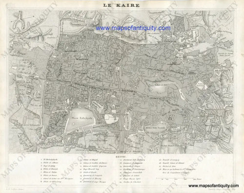 Antique-Black-and-White-Map--Le-Kaire-Cairo-Egypt-Africa-Egypt-1836-Dufour-Maps-Of-Antiquity