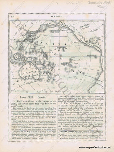 Antique-Printed-Color-Map-Oceanica-1848-Goodrich-1800s-19th-century-Maps-of-Antiquity