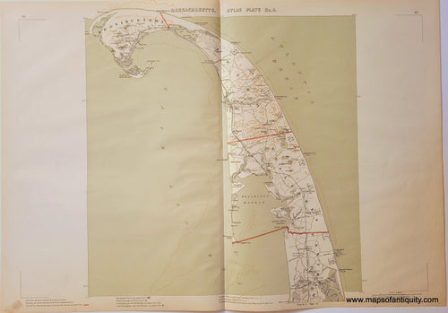Antique-Map-1891-Cape-Cod-Provincetown-Truro-Wellfleet-Massachusetts-Maps-of-Antiquity