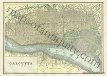 Load image into Gallery viewer, 1898 - Alexandria (Egypt) And A Map Of Cyprus Verso: Calcutta (India) Antique Genuine Printed-Color
