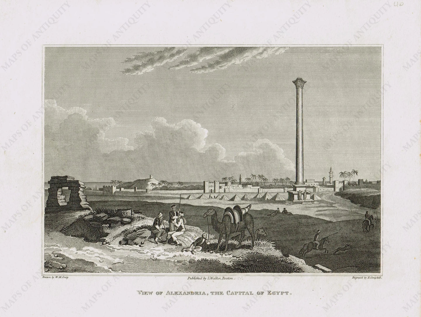 Genuine-Antique-Print-View-of-Alexandria-The-Capital-of-Egypt--19th-century-Unknown-Publisher-Maps-Of-Antiquity