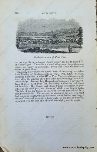 Genuine-Antique-Illustration-Northeastern-view-of-Penn-Yan-(NY)-1841-Barber-Maps-Of-Antiquity