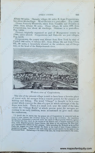 Genuine-Antique-Illustration-Western-view-of-Cooperstown-(NY)-1841-Barber-Maps-Of-Antiquity