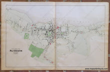 Load image into Gallery viewer, 1879 - Plymouth Village (Ma) Antique Map Better Condition Genuine Hand-Colored
