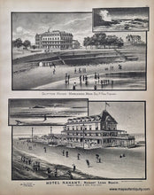 Load image into Gallery viewer, engravings of Clifton House in Marblehead and the Hotel Nahant

