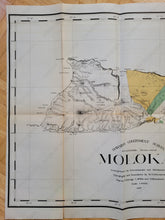 Load image into Gallery viewer, 1906 - Molokai Antique Map Genuine Colored
