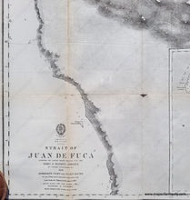 Load image into Gallery viewer, 1866 - Strait Of Juan De Fuca (Wa) Antique Chart Genuine Survey
