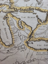 Load image into Gallery viewer, 1755 - Great Lakes - Partie Occidentale de la Nouvelle France ou du Canada - Antique Map
