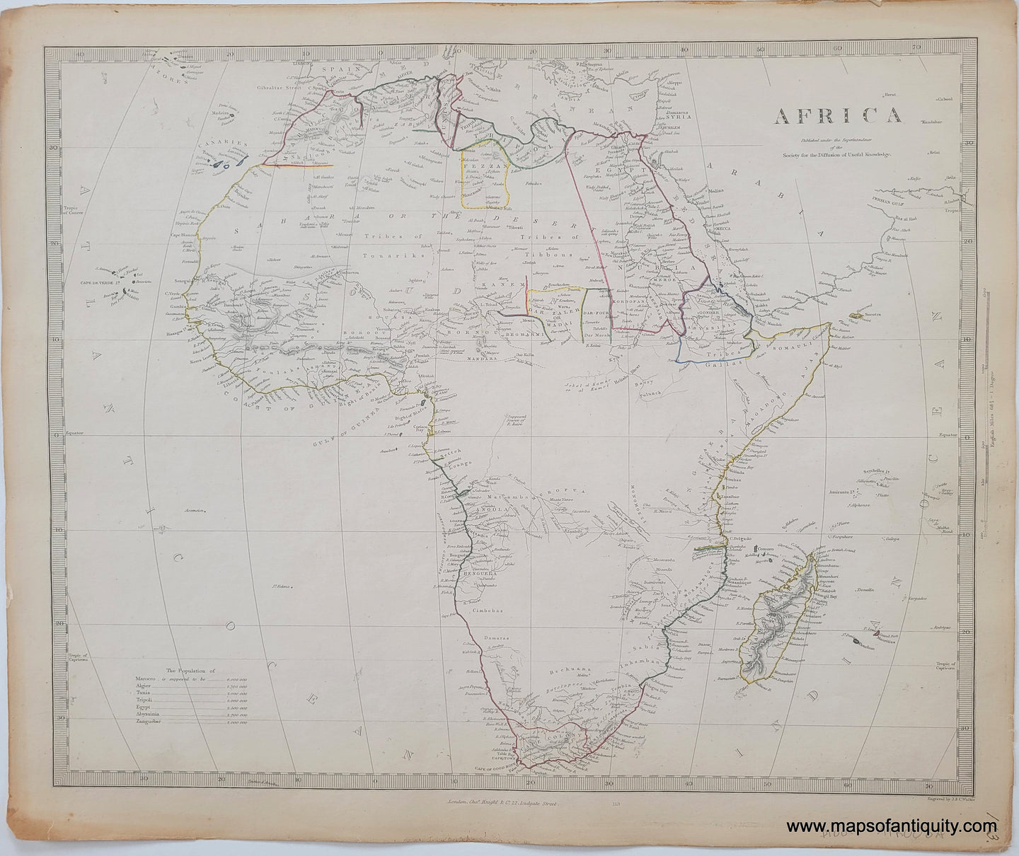 1850 - Africa - Antique Map