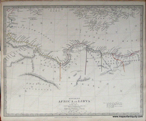 Antique-Hand-Colored-Map-Ancient-Africa-or-Libya-Part-II.-Published-under-the-Superintendence-of-the-SDUK/Society-for-the-Diffusion-of-Useful-Knowledge.-Africa-Libya-1840/1844-SDUK/Society-for-the-Diffusion-of-Useful-Knowledge-Maps-Of-Antiquity