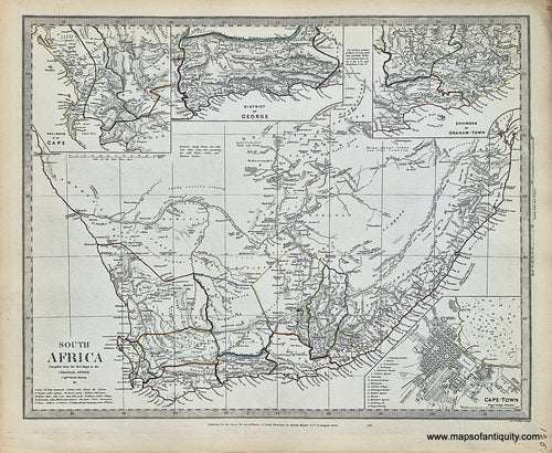 Antique-Hand-Colored-Map-South-Africa-Compiled-from-the-M.S.-Maps-in-the-Colonial-Office-Africa-South-Africa-1850-SDUK/Society-for-the-Diffusion-of-Useful-Knowledge-Maps-Of-Antiquity