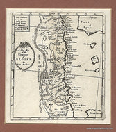 Black-and-White-Antique-Map-A-New-Map-of-the-Kingdome-of-Algiers-by-Morden.-Africa--1688-Morden-Maps-Of-Antiquity
