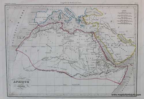 Antique-Hand-Colored-Map-Afrique-Ancienne-Africa-North-Africa-1846-M.-Malte-Brun-Maps-Of-Antiquity