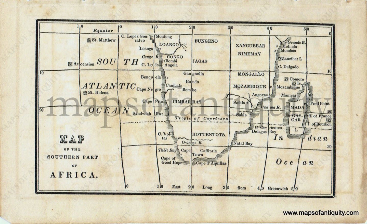 Antique-Black-and-White-Map-Map-of-the-Southern-Part-of-Africa-Africa-South-Africa-1830-Boston-School-Geography-Maps-Of-Antiquity