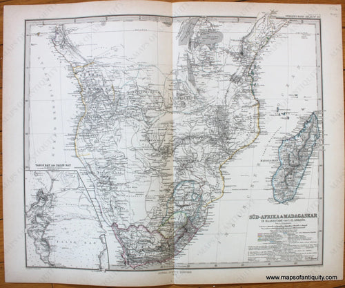 Antique-Map-Africa-South-Sud-Afrika-Madagaskar-Stieler-1876-1870s-1800s-19th-century-Maps-of-Antiquity