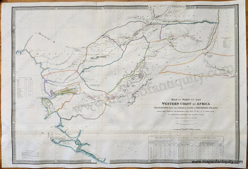 Genuine-Antique-Map-Map-of-Part-of-the-Western-Coast-of-Africa-Extending-from-the-Isles-de-Loss-to-Sherboro-Island.-Particularly-Exhibiting-the-Discoveries-Lately-Made-to-the-N.-E.-of-Sierra-Leone-by-Surgeon-O'Beirne-and-Major-Laing-Africa--1846-Wyld-Maps-Of-Antiquity-1800s-19th-century