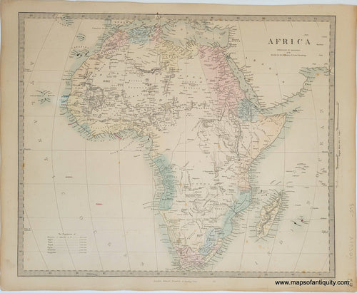 Genuine-Antique-Map-Africa-Africa--1860-SDUK-Society-for-the-Diffusion-of-Useful-Knowledge-Maps-Of-Antiquity-1800s-19th-century
