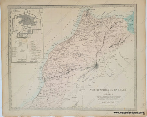 Genuine-Antique-Map-North-Africa-or-Barbary-I-Marocco-North-Africa--1860-SDUK-Society-for-the-Diffusion-of-Useful-Knowledge-Maps-Of-Antiquity-1800s-19th-century