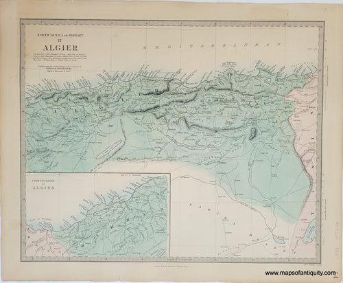 Genuine-Antique-Map-North-Africa-or-Barbary-II-Algier-North-Africa--1860-SDUK-Society-for-the-Diffusion-of-Useful-Knowledge-Maps-Of-Antiquity-1800s-19th-century