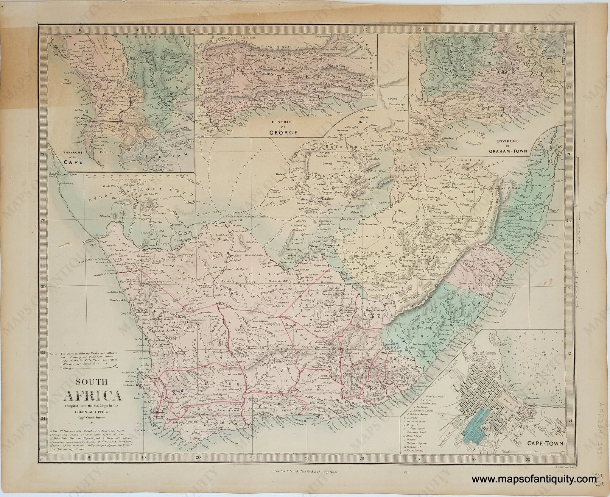 1860 Genuine Antique Map South Africa – Maps of Antiquity, image size:2048x1670
