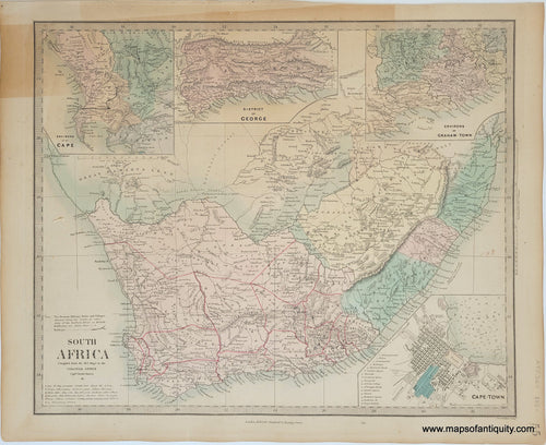 Genuine-Antique-Map-South-Africa-South-Africa--1860-SDUK-Society-for-the-Diffusion-of-Useful-Knowledge-Maps-Of-Antiquity-1800s-19th-century