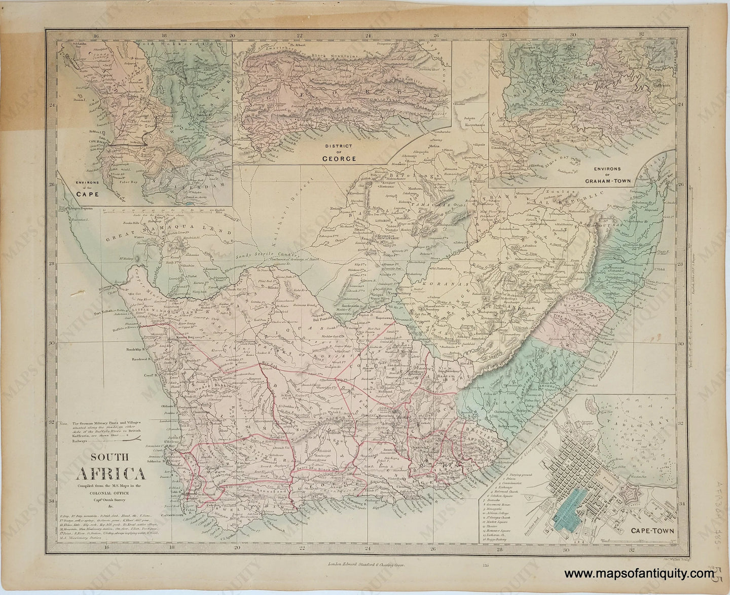 Old Robe Sa Map 1860 Genuine Antique Map South Africa – Maps of Antiquity