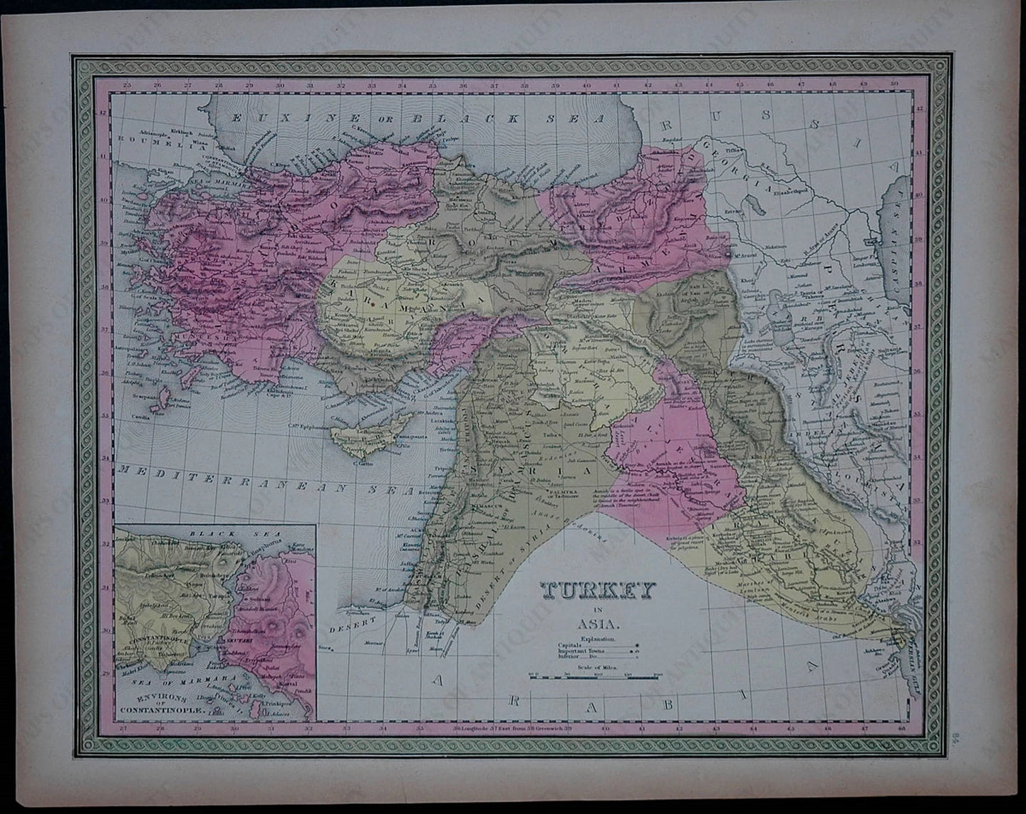 Antique-Hand-Colored-Map-Turkey-in-Asia-Asia-Turkey-1848-Mitchell-Maps-Of-Antiquity