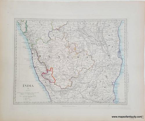 Antique-Hand-Colored-Map-India-II-Madras-******-Asia-India-1845-(circa-1845)-SDUK/Society-for-the-Diffusion-of-Useful-Knowledge-Maps-Of-Antiquity
