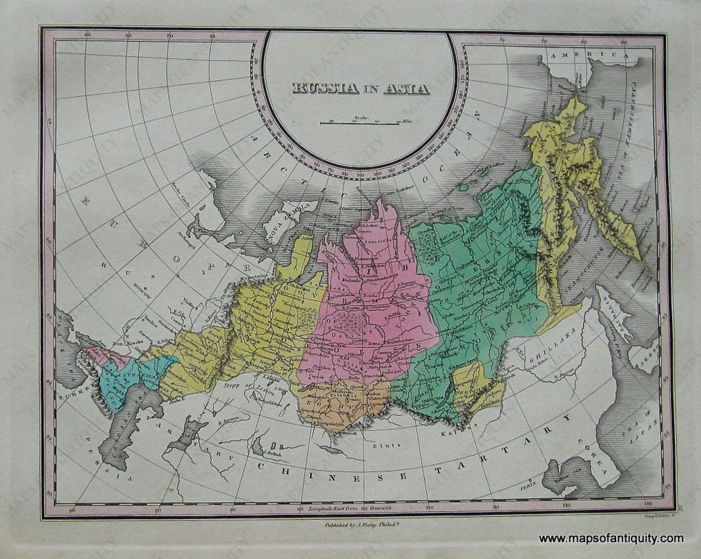 Antique-Hand-Colored-Map-Russia-in-Asia.-Asia-Asia-Russia-1827-Anthony-Finley-Maps-Of-Antiquity