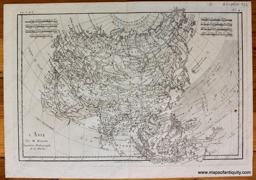 Antique-Hand-Colored-Map-L'Asie-Asia--Asia-Asia-General-1780-Raynal-and-Bonne-Maps-Of-Antiquity