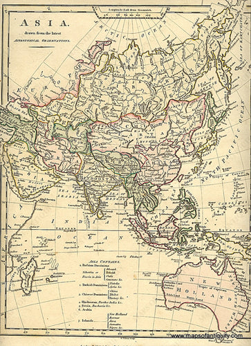 Antique-Hand-Colored-Map-Asia.-Drawn-from-the-latest-Astronomical-Observations.-June-4th-1800.-Asia--1803-Wilkinson-Maps-Of-Antiquity