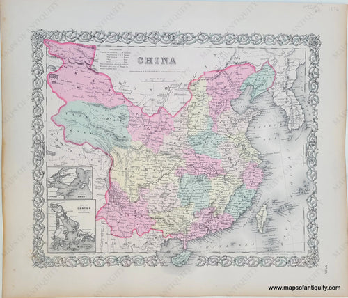 Antique-Map-Colton's-China-China-Canton-Amoy-1856-Colton-Maps-Of-Antiquity