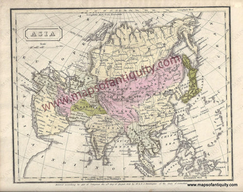 Antique-Hand-Colored-Map-Asia-Asia-Asia-General-1830/1833-Malte-Brun-Maps-Of-Antiquity