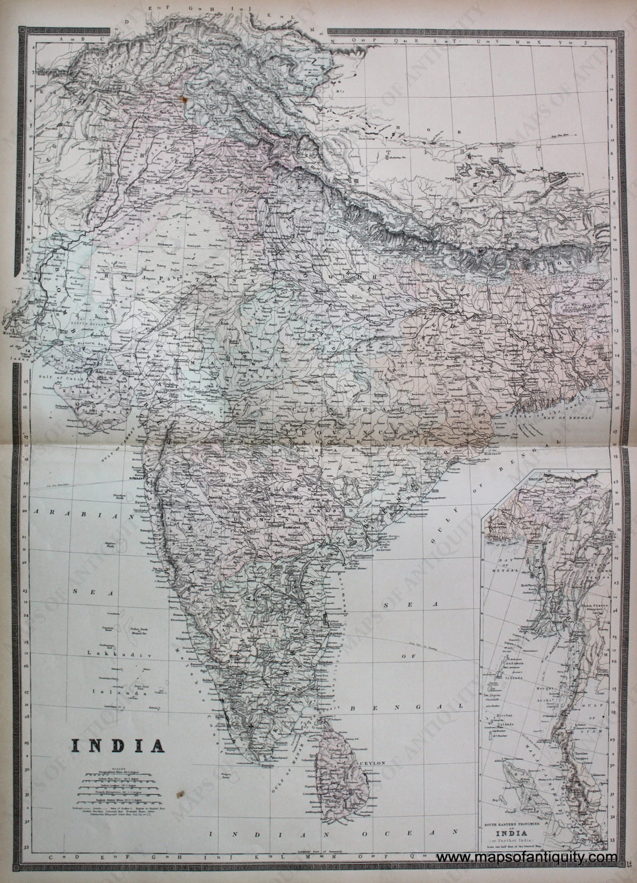 1887 - India - Antique Map – Maps of Antiquity