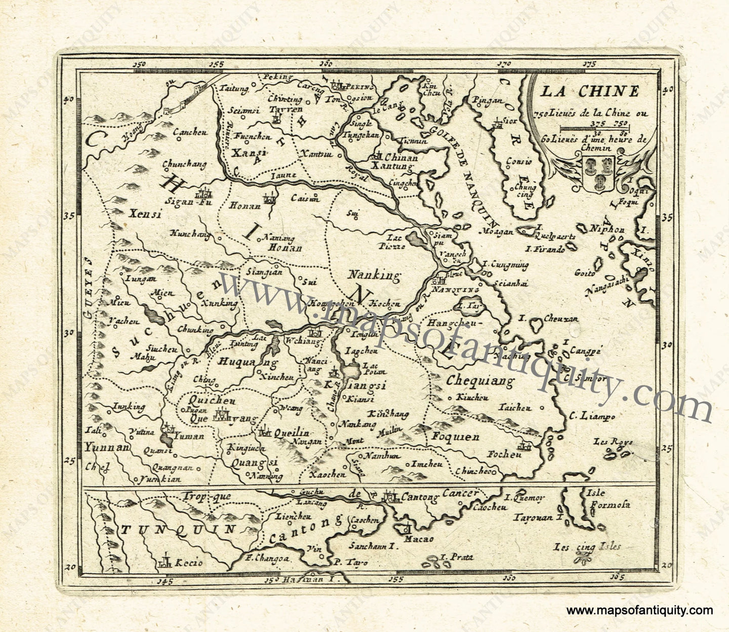 Antique-Black-and-White-Map-La-Chine-(China)-Asia-China-1725-De-Aefferden-Maps-Of-Antiquity