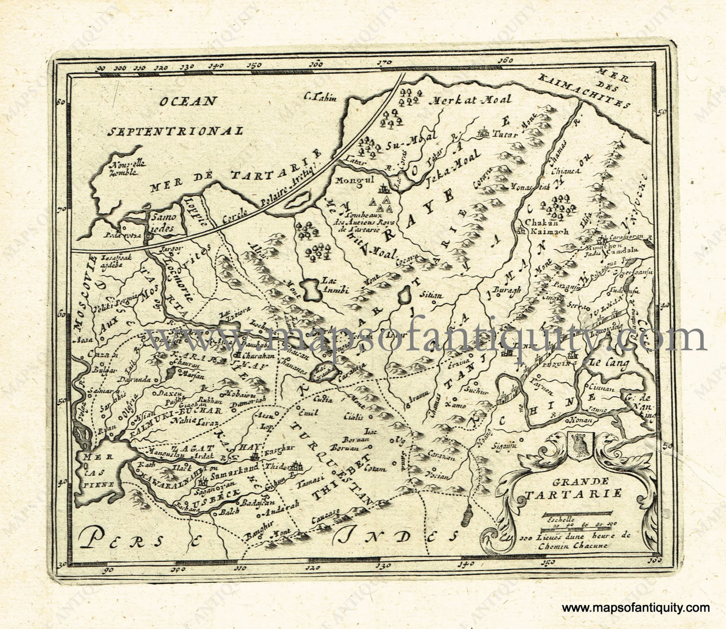 Antique-Black-and-White-Map-Grande-Tartarie-(Northern-Asia)-Asia-Russia-in-Asia-1725-De-Aefferden-Maps-Of-Antiquity