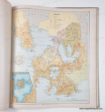 Load image into Gallery viewer, Antique map of part of the Philippines, part of the Atlas Filipinas published in 1900 with vibrant original printed color in blue for the water, yellow, green, orange, brown, red for the land.
