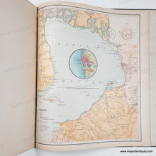Load image into Gallery viewer, Antique map of part of the Philippines, part of the Atlas Filipinas published in 1900 with vibrant original printed color in blue for the water, yellow, green, orange, brown, red for the land.
