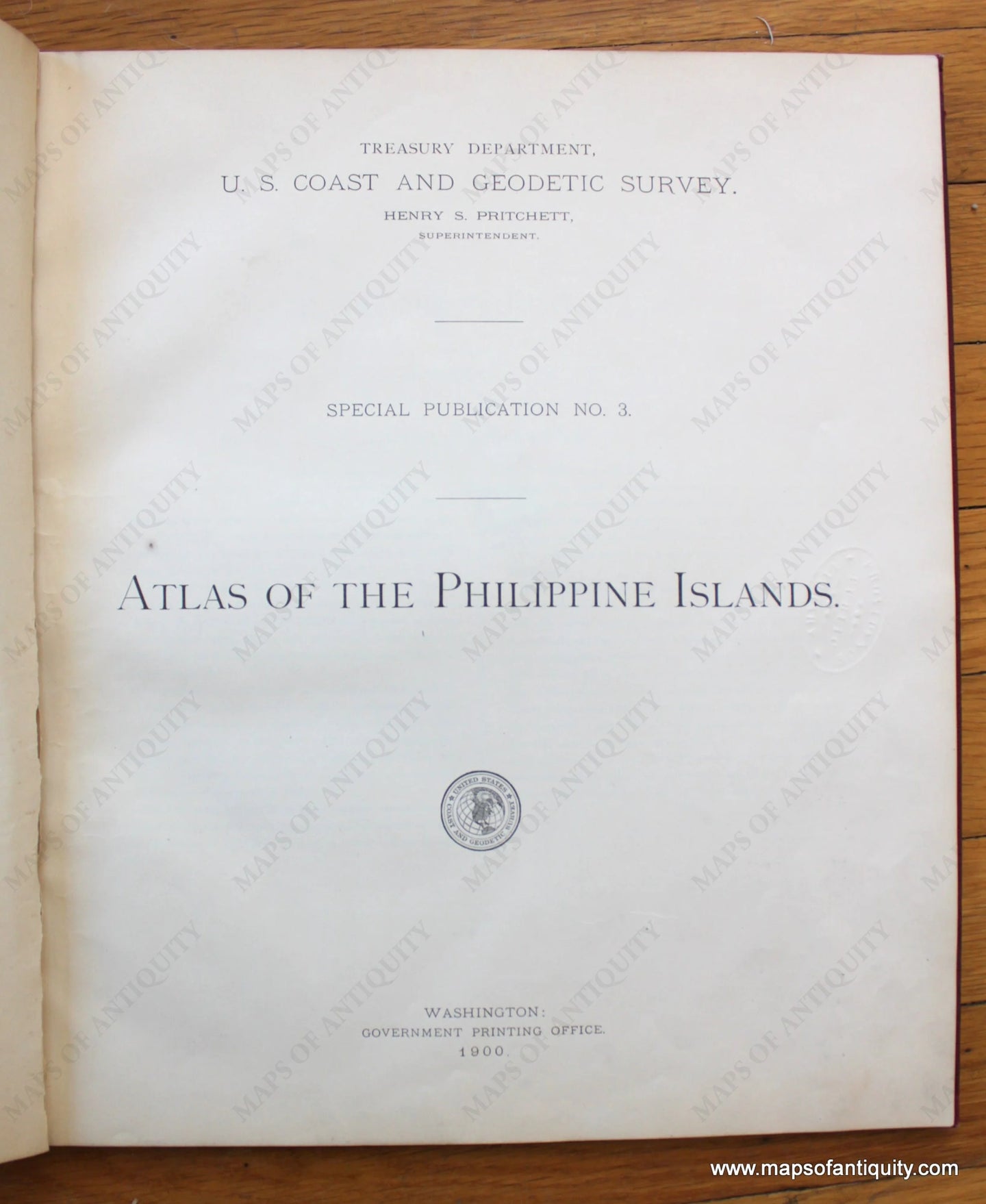 Antique-Atlas-with-Printed-Color-Maps-Atlas-de-Filipinas-Atlas-of-the-Philippine-Islands-**********-Asia-Southeast-Asia-&-Indonesia-1900-Rev.-Jose-Algue/-USC&GS-Maps-Of-Antiquity