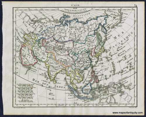 Antique-Map-Asia-L'Asie-Herrison-French-1806-1800s-Early-19th-Century-Maps-of-Antiquity