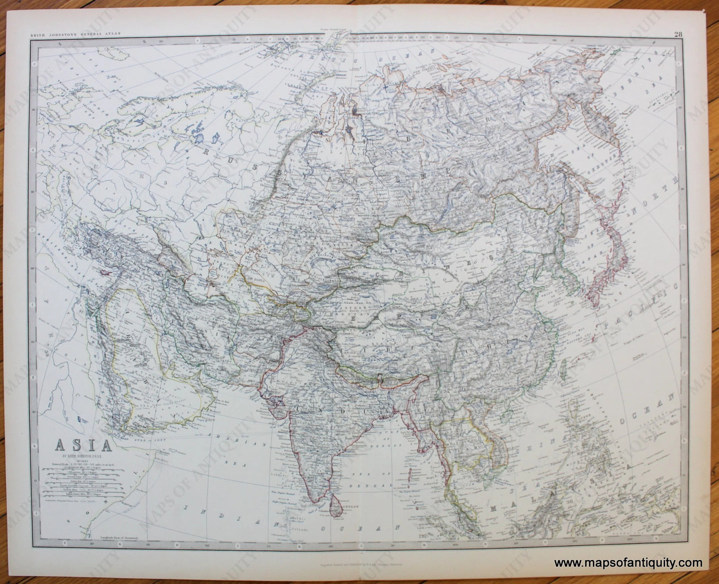 Antique-Map-Asia-Johnston-c.-1861-Maps-Of-Antiquity